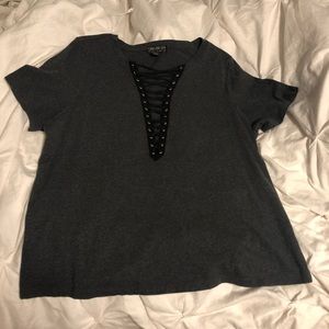 Forever 21 Plus Size Tie Up Front Tee